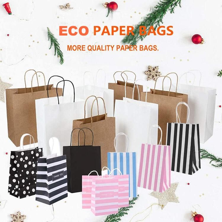 Wholesale Custom Logo Printing Brown Kraft Paper Bag with Handle