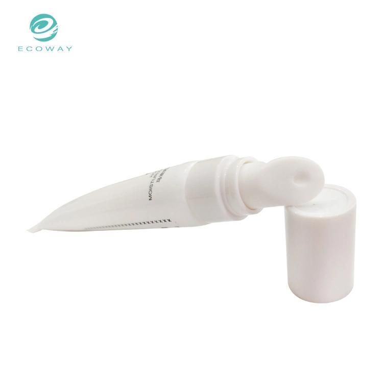 15ml One-Piece Nozzle Customized Tube Body Color Size Logo White Ceramic Shoulder Flap Cover Custom Silk-Printed PE Eye Cream Tube