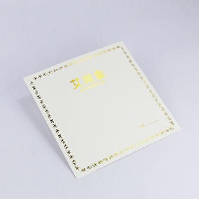 High Quality Gold Foil Logo Coated Paper Display Card Tag