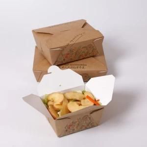 Disposable Food Box Takeaway Food Container Custom Printed Paper Kraft Take out Box