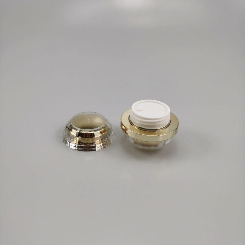15g Cosmetic Packaging Ball Shape Acrylic Cream Jar with Shiny Diamond Lid
