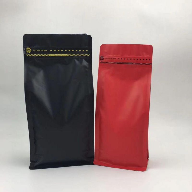 Wholesale Flat Bottom Zipper Pouch with Valve for Coffee Bean