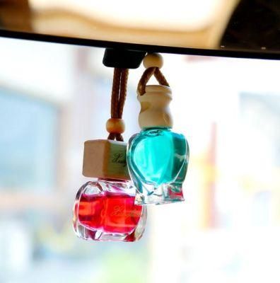 Car Hanging Perfume Bottle Wooden Cap Empty Diffuse Glass Bottle