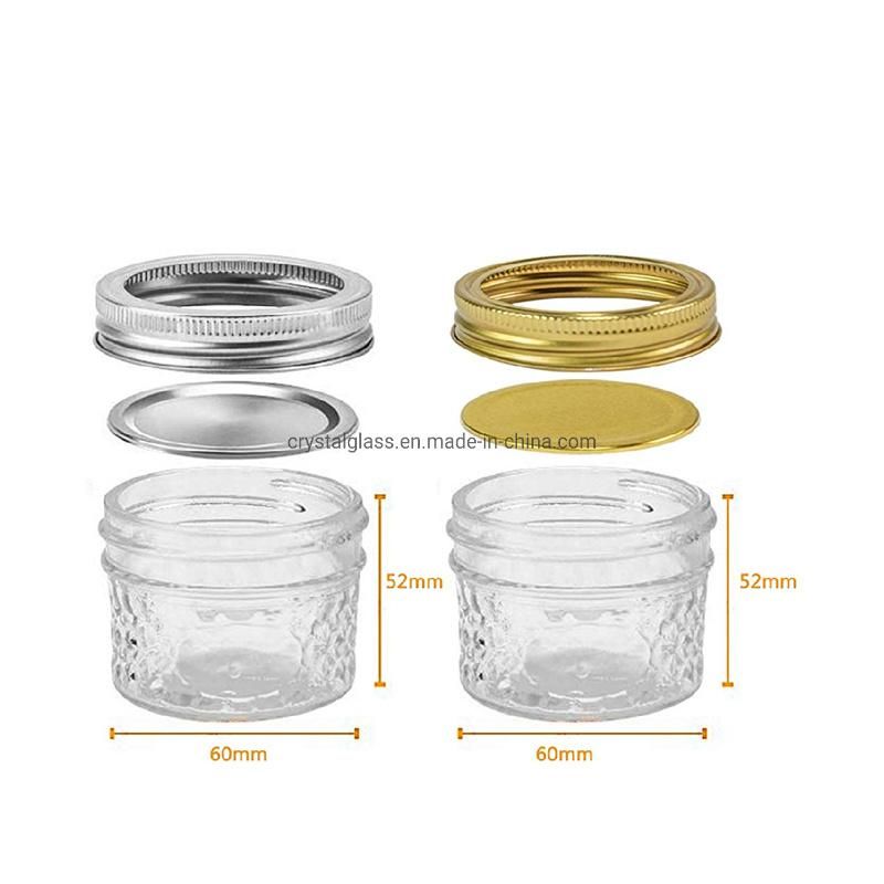 Mason Jelly Jars 12oz Quilted Crystal Glass Regular Mouth