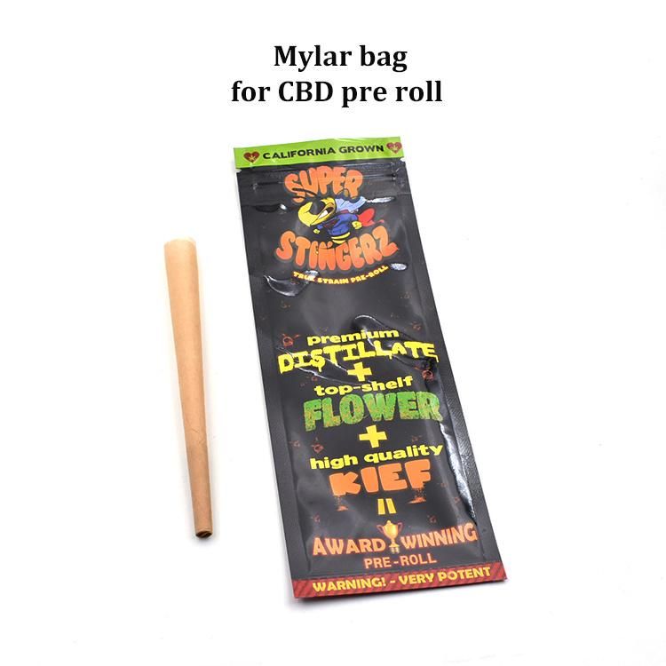 Custom Printed Pre Roll Zip Lock Mylar Bag for Joint Pre Rolled