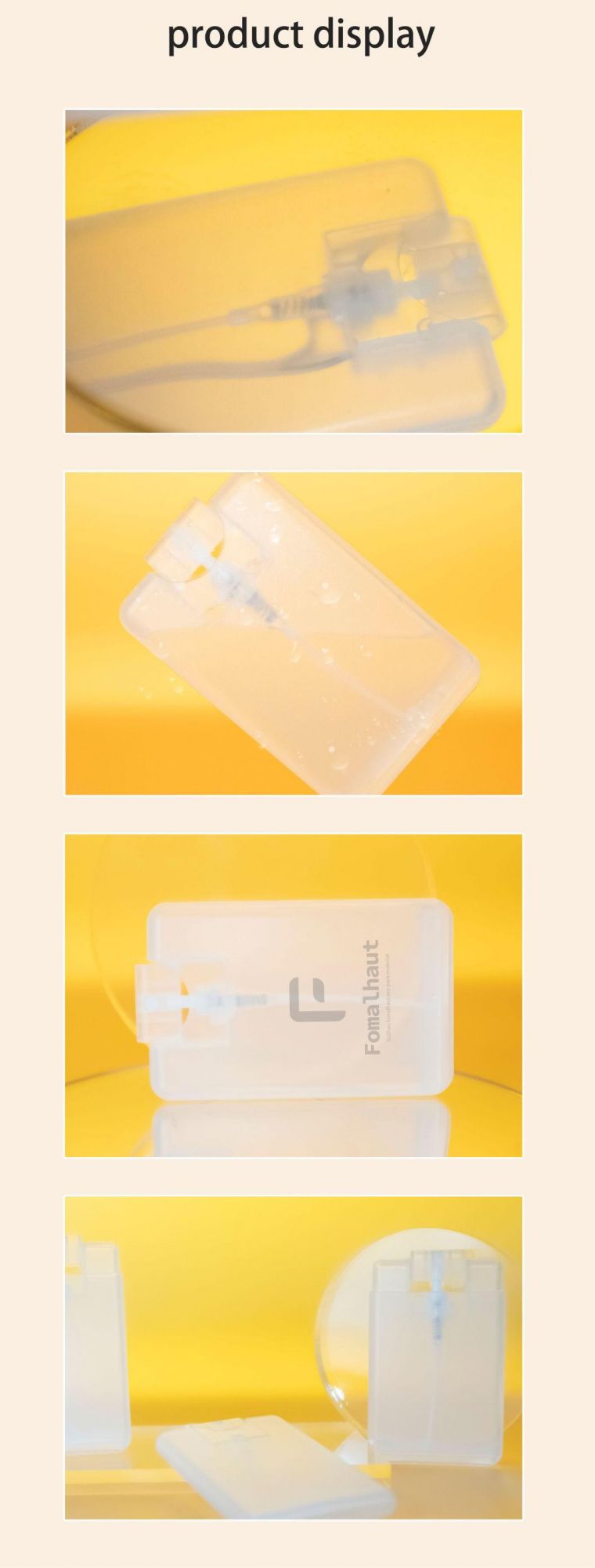 Fomalhaut Latest Pocket Card Shape Custom 20ml Transparent Perfume Mist Spray Bottle